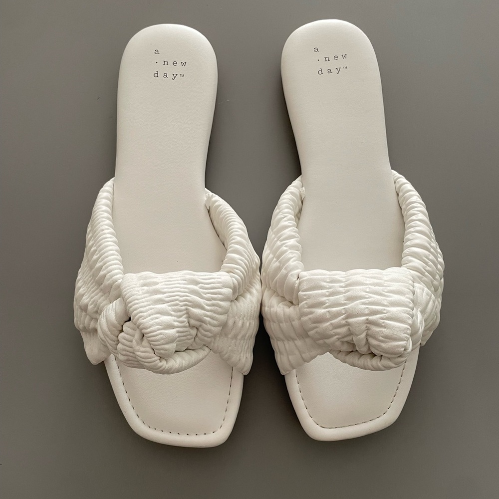 A New Day White Braided Sandals